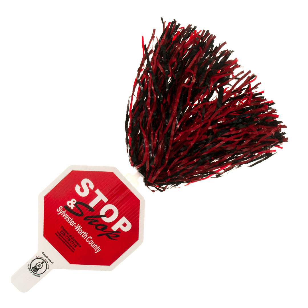Stop Sign Shape Hand Fan, Screen Printed 11