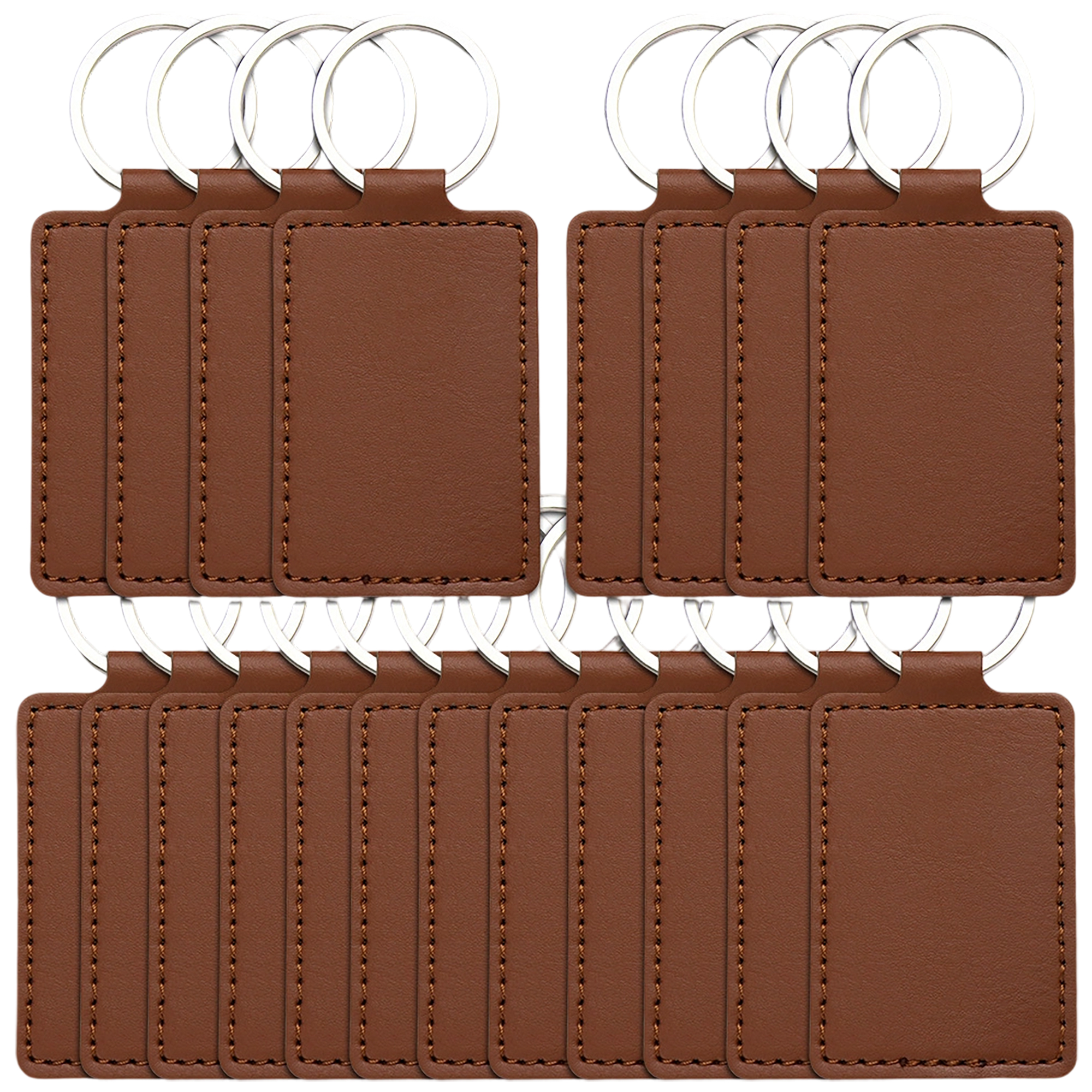PU Leather Key Chain Ring With Laser Engraved Logo 3