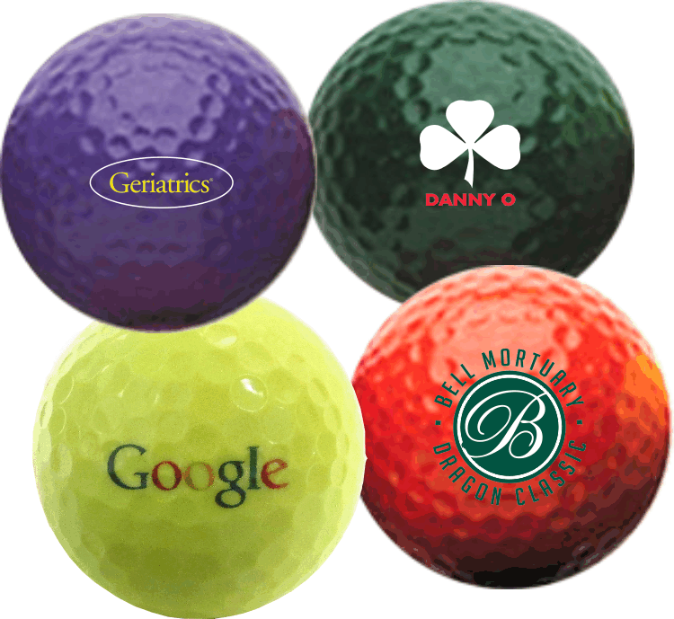 Colored Golf Ball (Bulk) with multi color logo 1