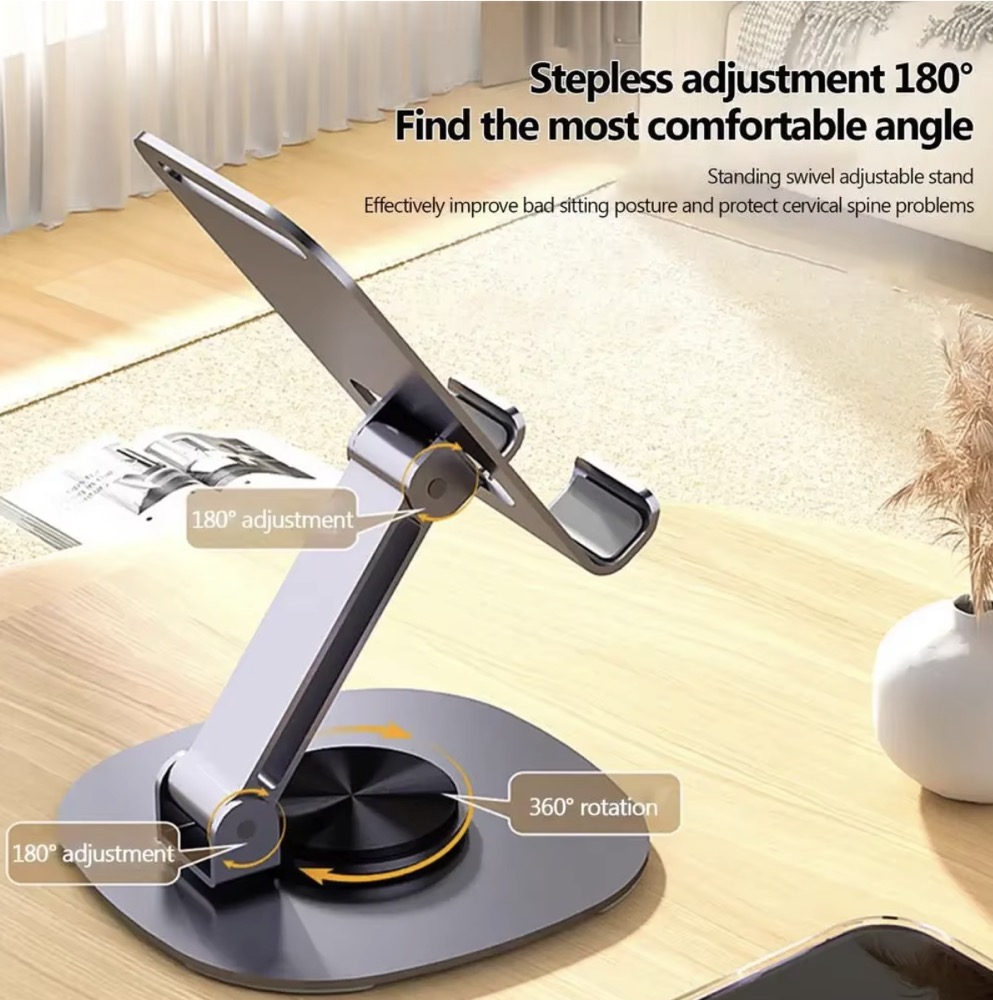 Cradle Stand Mobile Phone Desk Stand Anti-slip 360 Rotating Metal Mobile Phone Holders 2