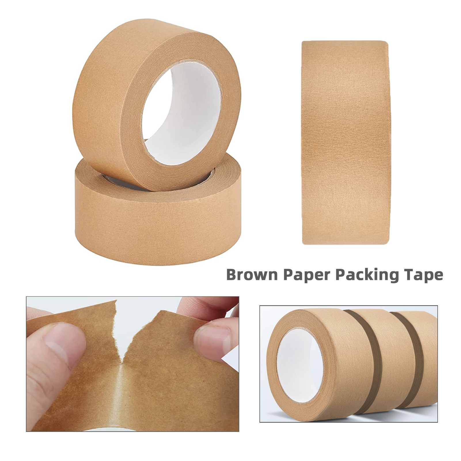 2 Inch x 55 Yards Brown Paper Packing Tape 2
