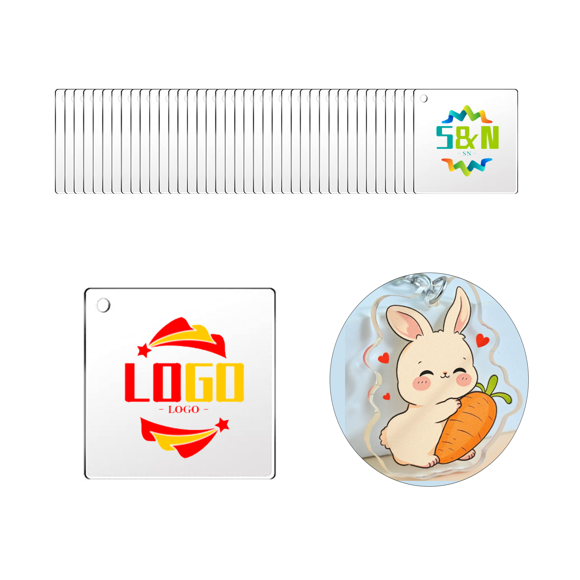 Full Color Double Layer Acrylic Keychain 2