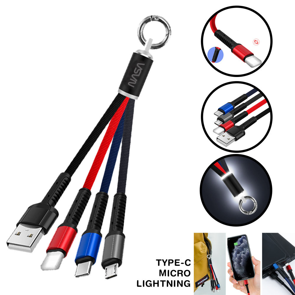 LED 3-in-1 Charging Cables - iPhone, Micro, Type-C 2