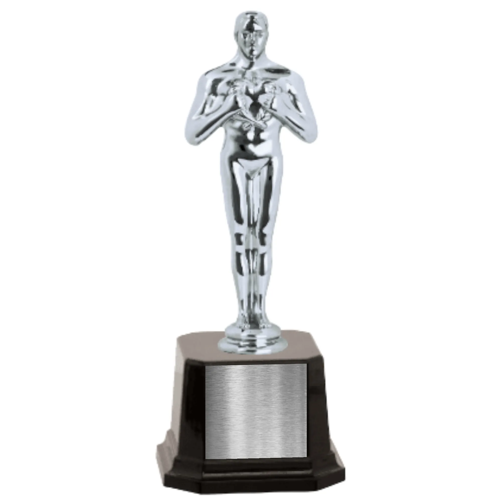 8 1/2" Metal Male Achievement Figure on Glossy Black Base 9