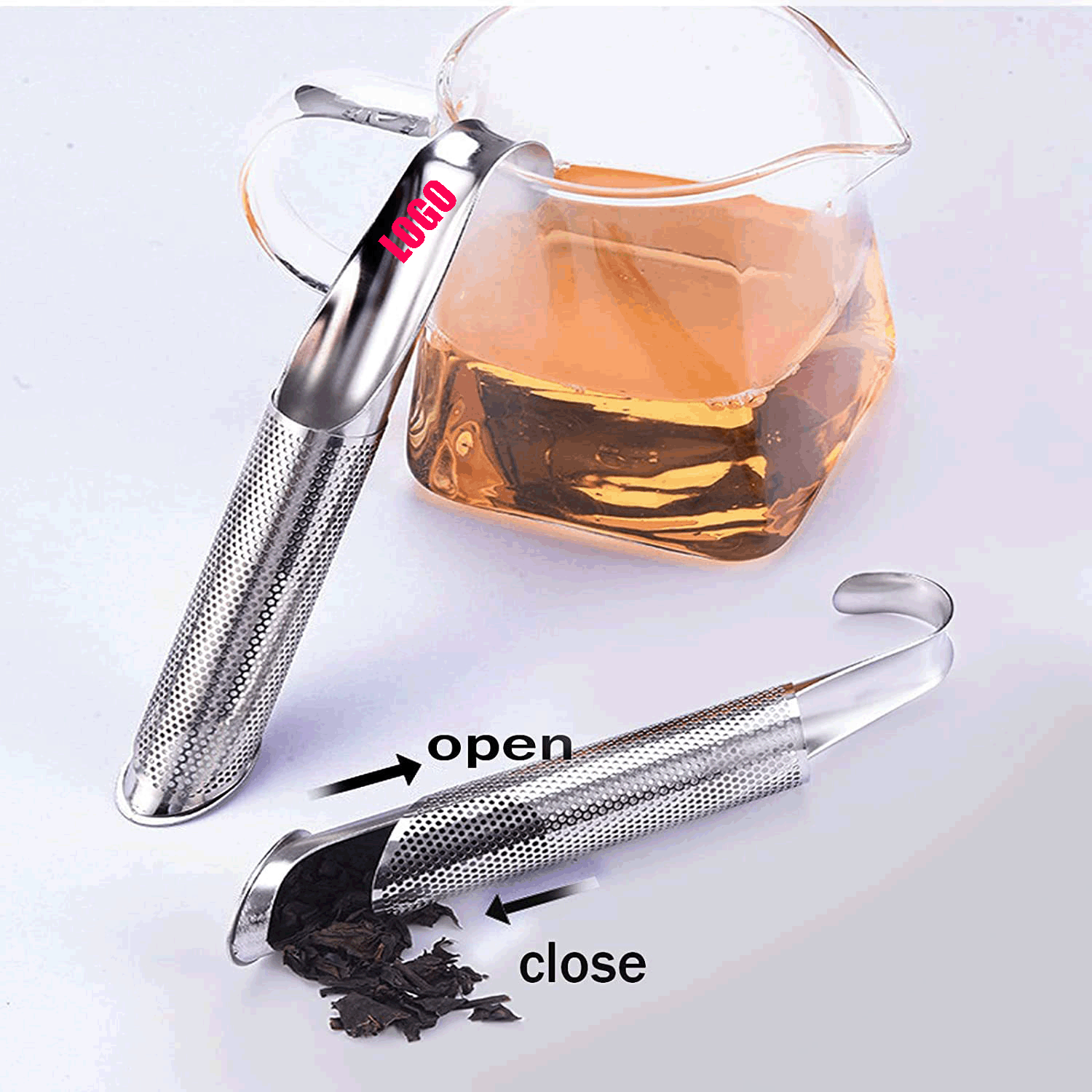 Stainless Steel Tea Diffuser/Tea Infusers Pen with Hook 2