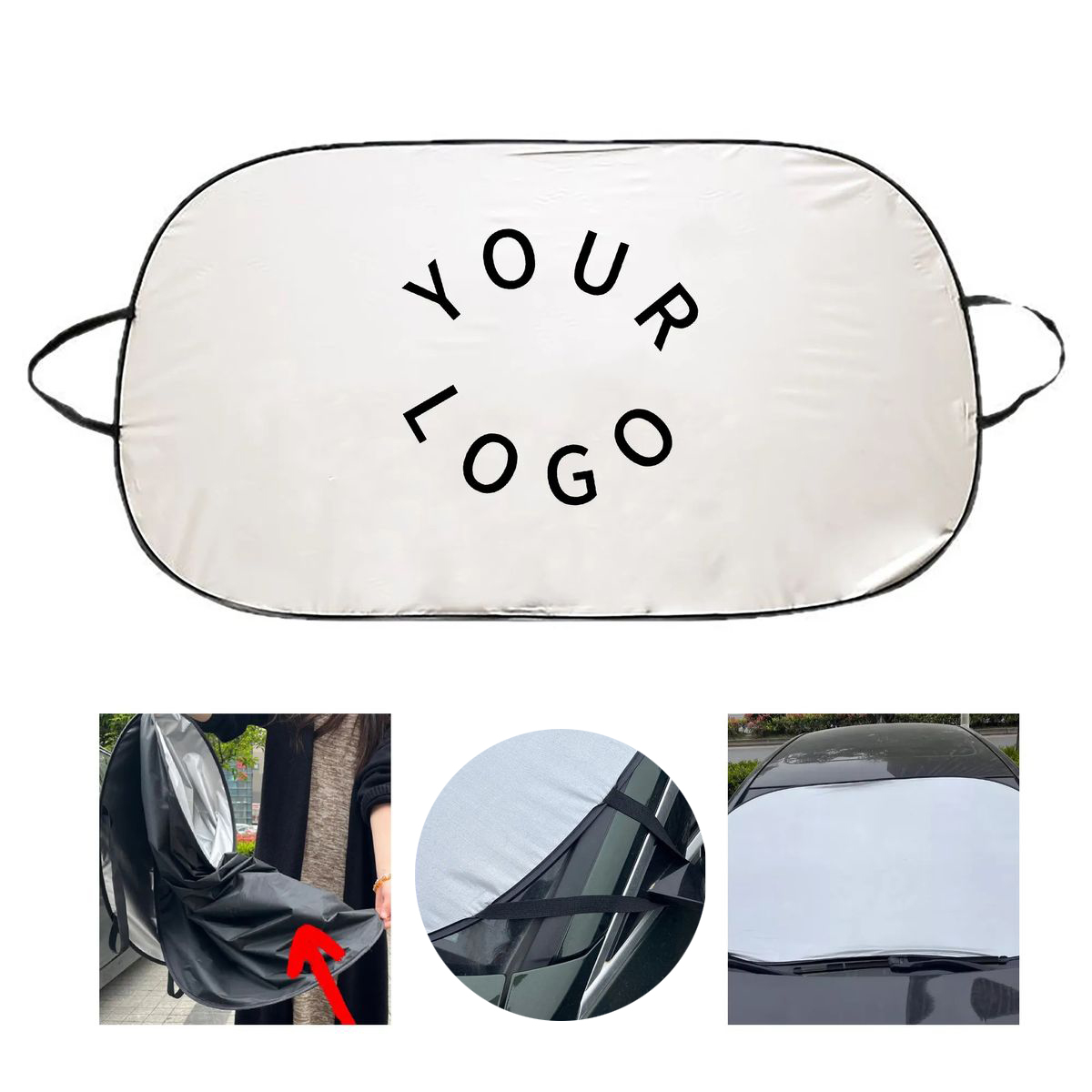 Front Window Car Shade with Foldable Design 2