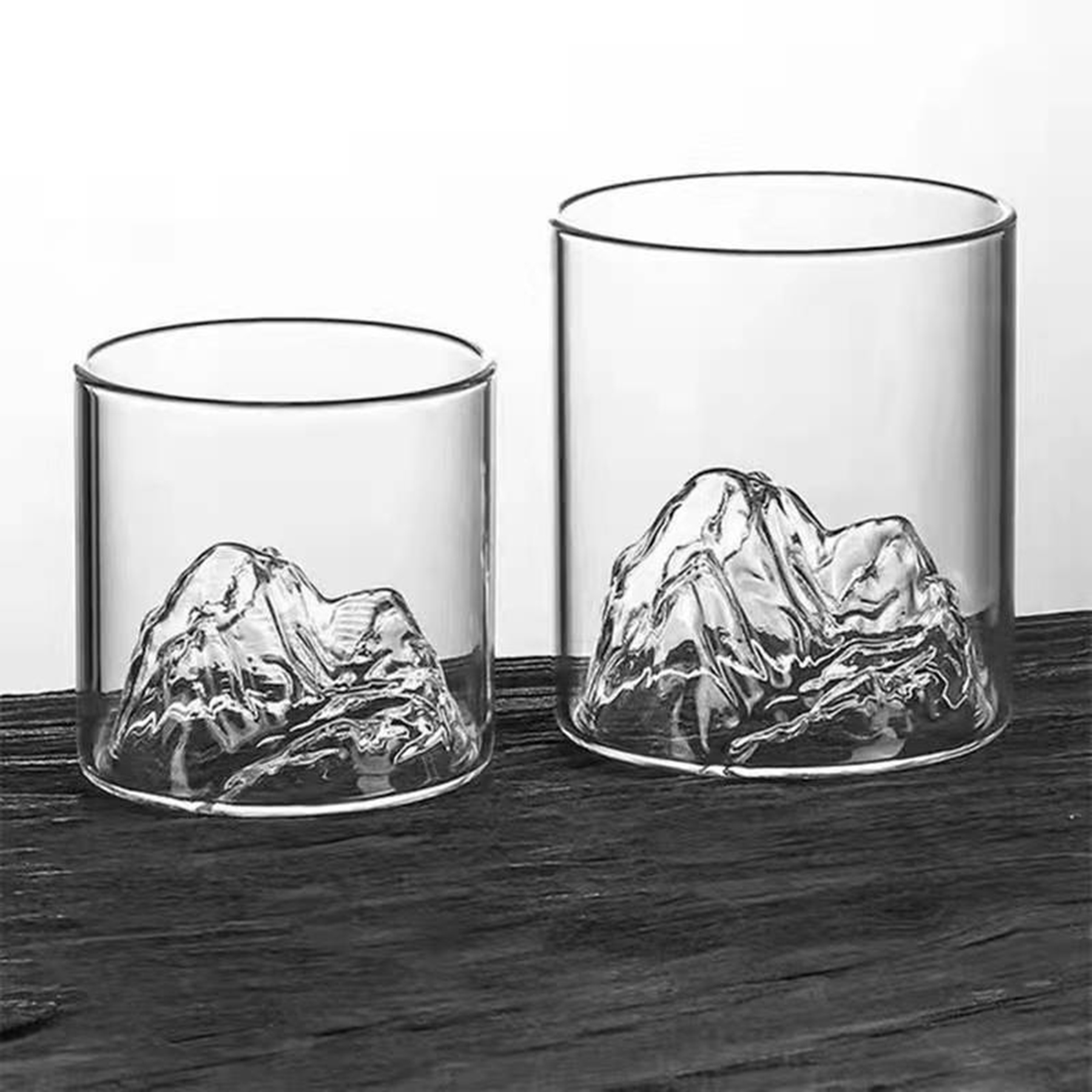 Clear Transparent Volcano Shape Whiskey Glass Cup 3