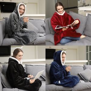 Zipper Blanket With Sleeves Women Oversized Hoodies 1