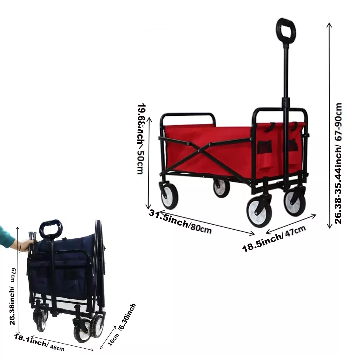 Folding Wagon Utility Outdoor Camping Garden Cart 4