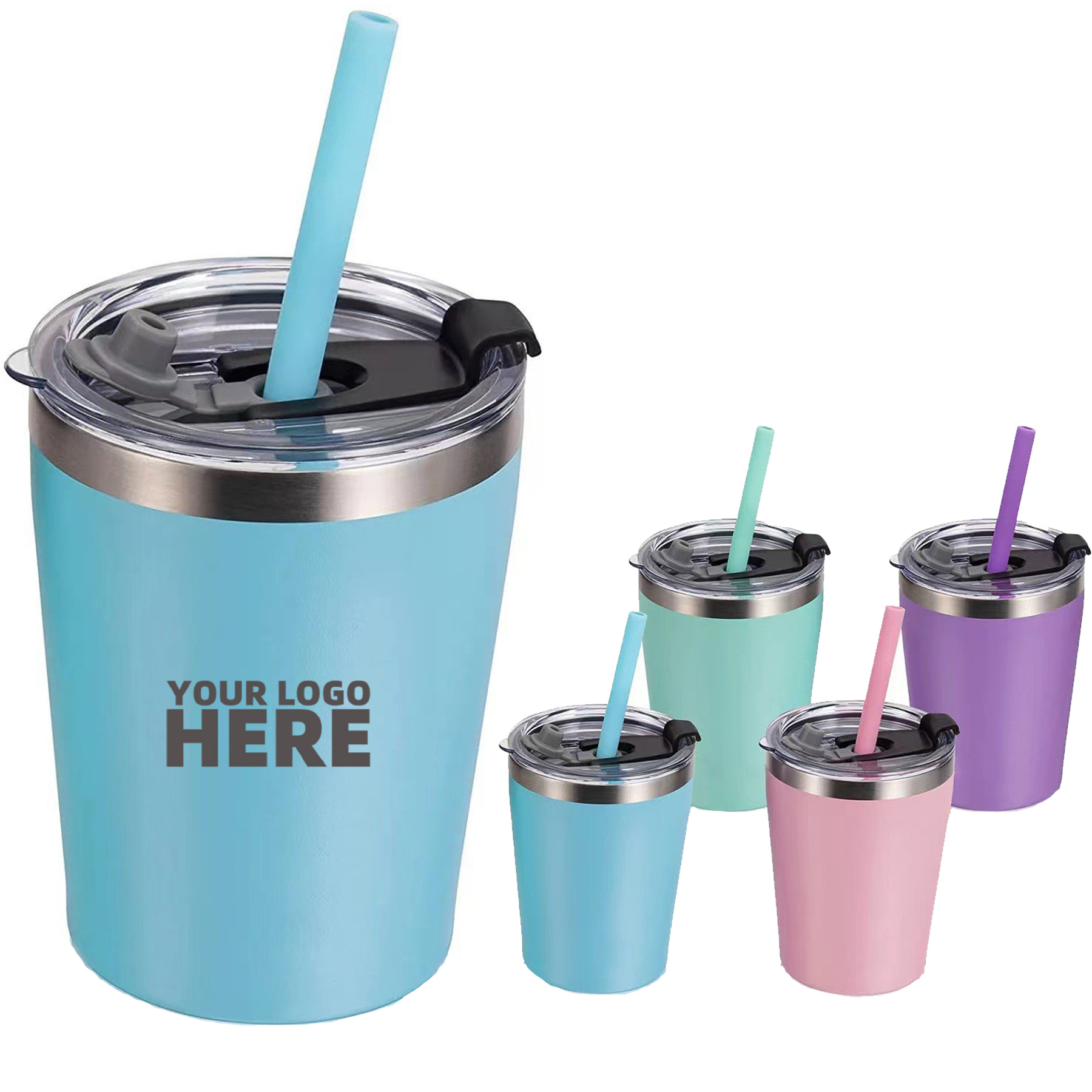 8 OZ Kids Tumbler With Straw And Lid 1