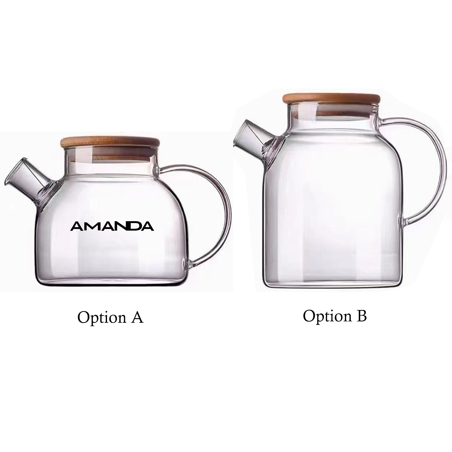 Stovetop Safe Glass Teapot Kettle w/ Bamboo Lid 4