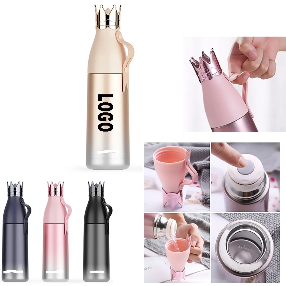 Crown Stainless Steel Vacuum Insulated Bottle, custom water bottle with logo imprint 2