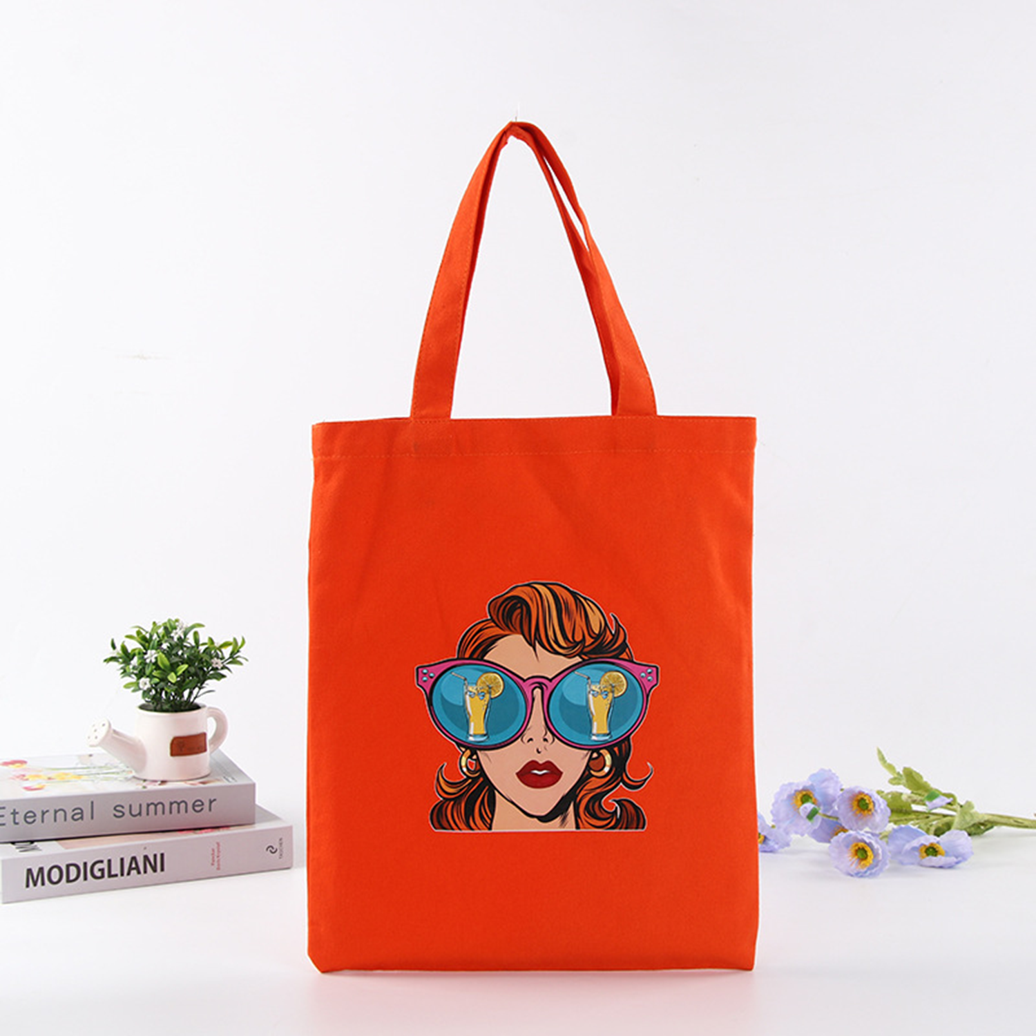Daily Essentials Canvas Tote Bag With An External Pocket, custom tote bag with logo imprint 4