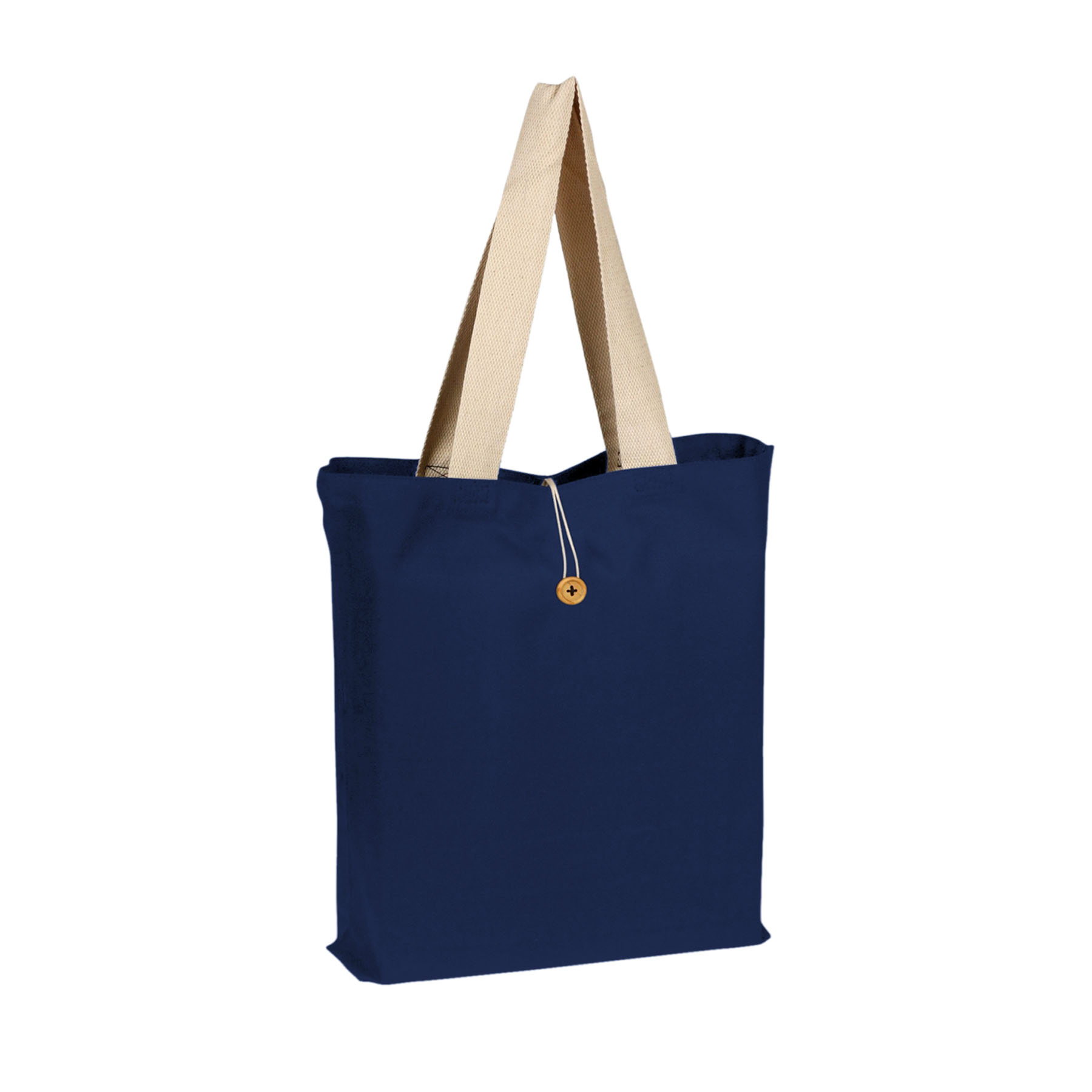 12oz. 100% Cotton Colored Button-Up Canvas Tote w/Natural Handle 5