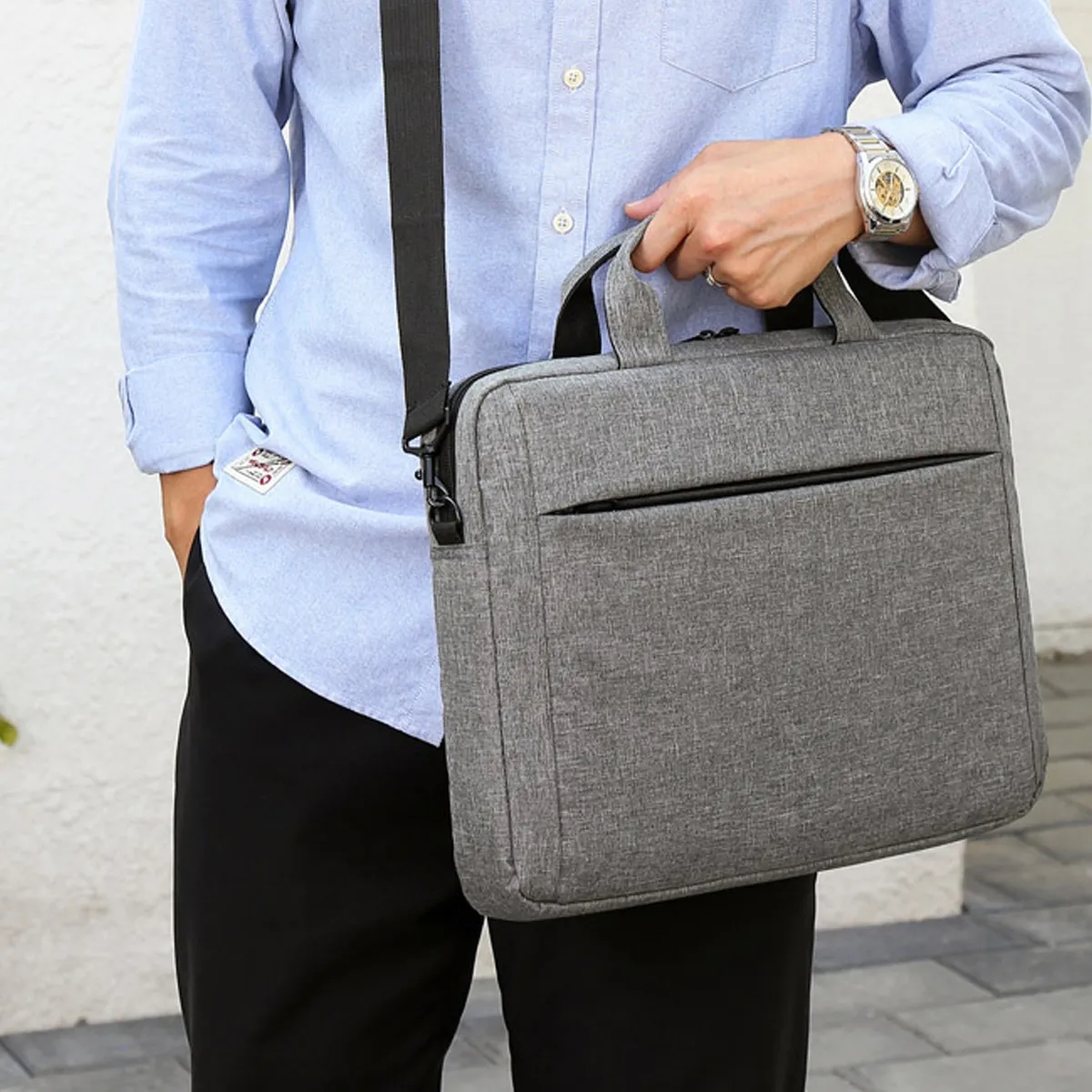 15.6" Laptop Briefcase With Luggage Trolley Sleeve Office 3