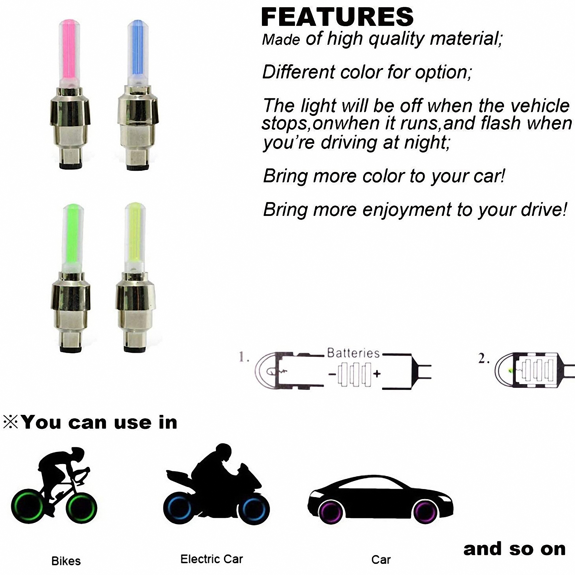 Bicycle Wheel LED Valve Lights 3