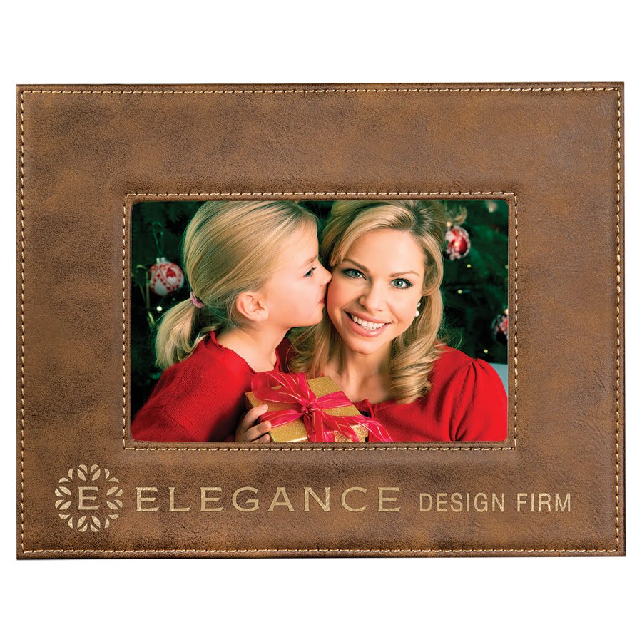 4" x 6" Rustic/Gold Leatherette Photo Frame 1