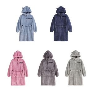 Wearable Blanket Flannel Hoodie 2