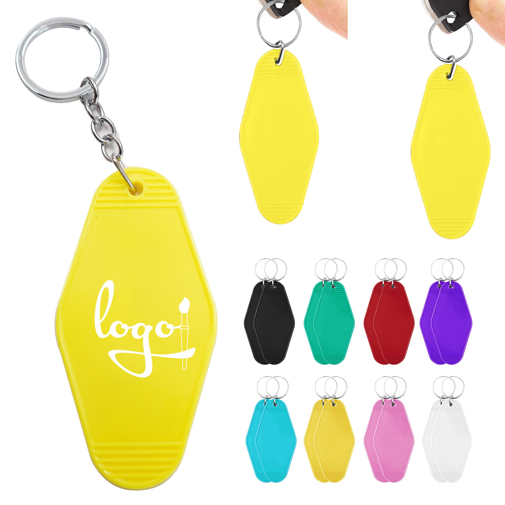 ABS Diamond Tag Hotel Keychain 5