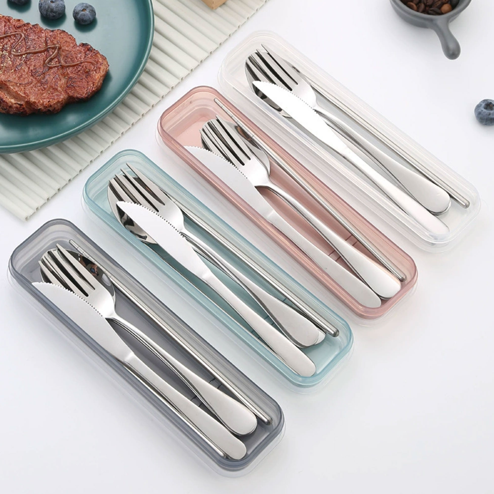 MOQ20 Portable Stainless Steel Reusable Utensils Set 4