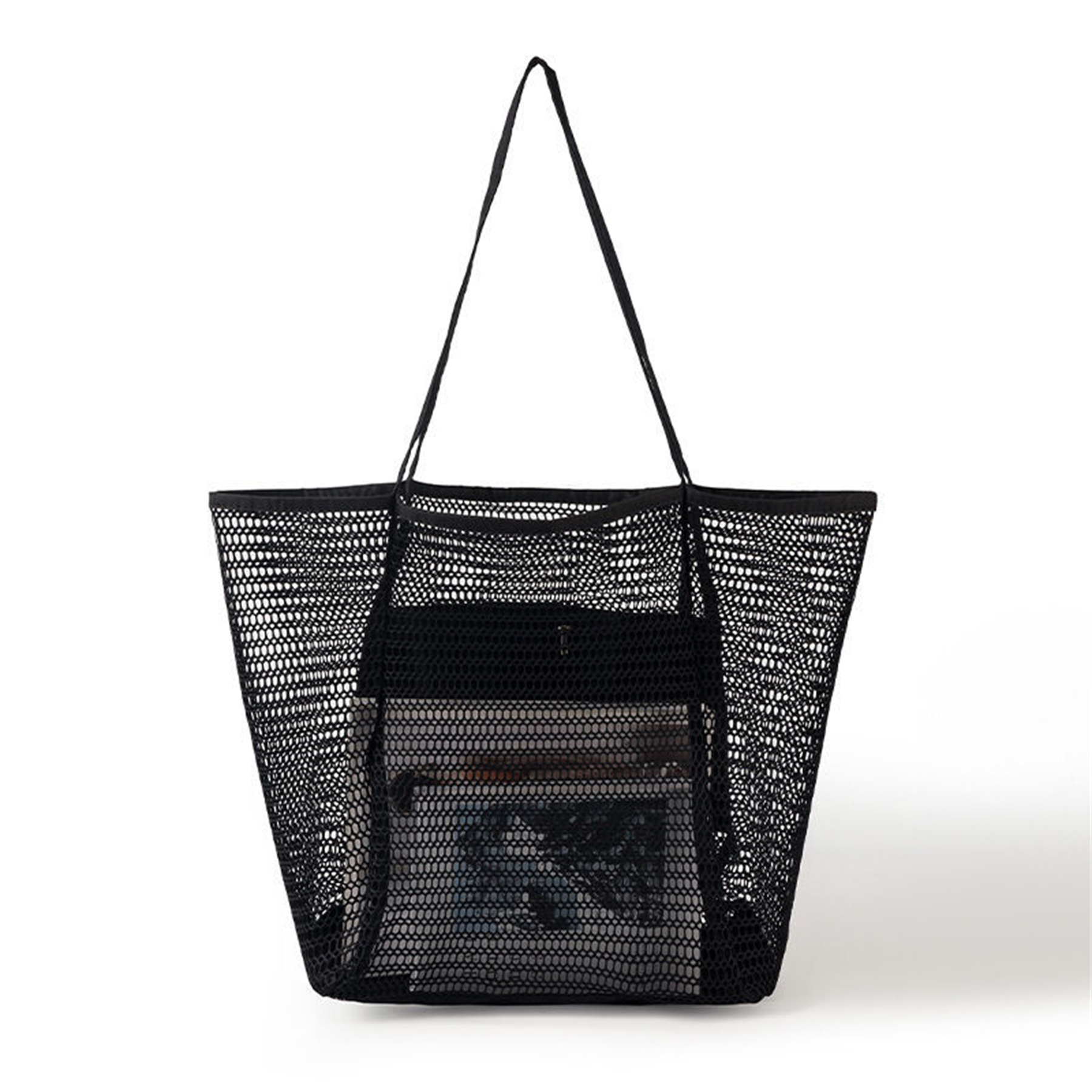 Mesh Beach Tote Womens Shoulder Handbag, custom tote bag with logo imprint 5