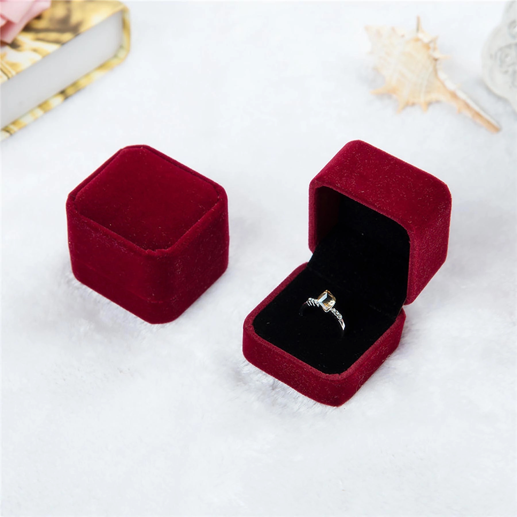 Velvet Ring Gift Boxes Jewelry Display 14