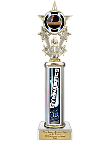 Trophy, 12" Action Matrix Gymnastics Blue 1 co 1