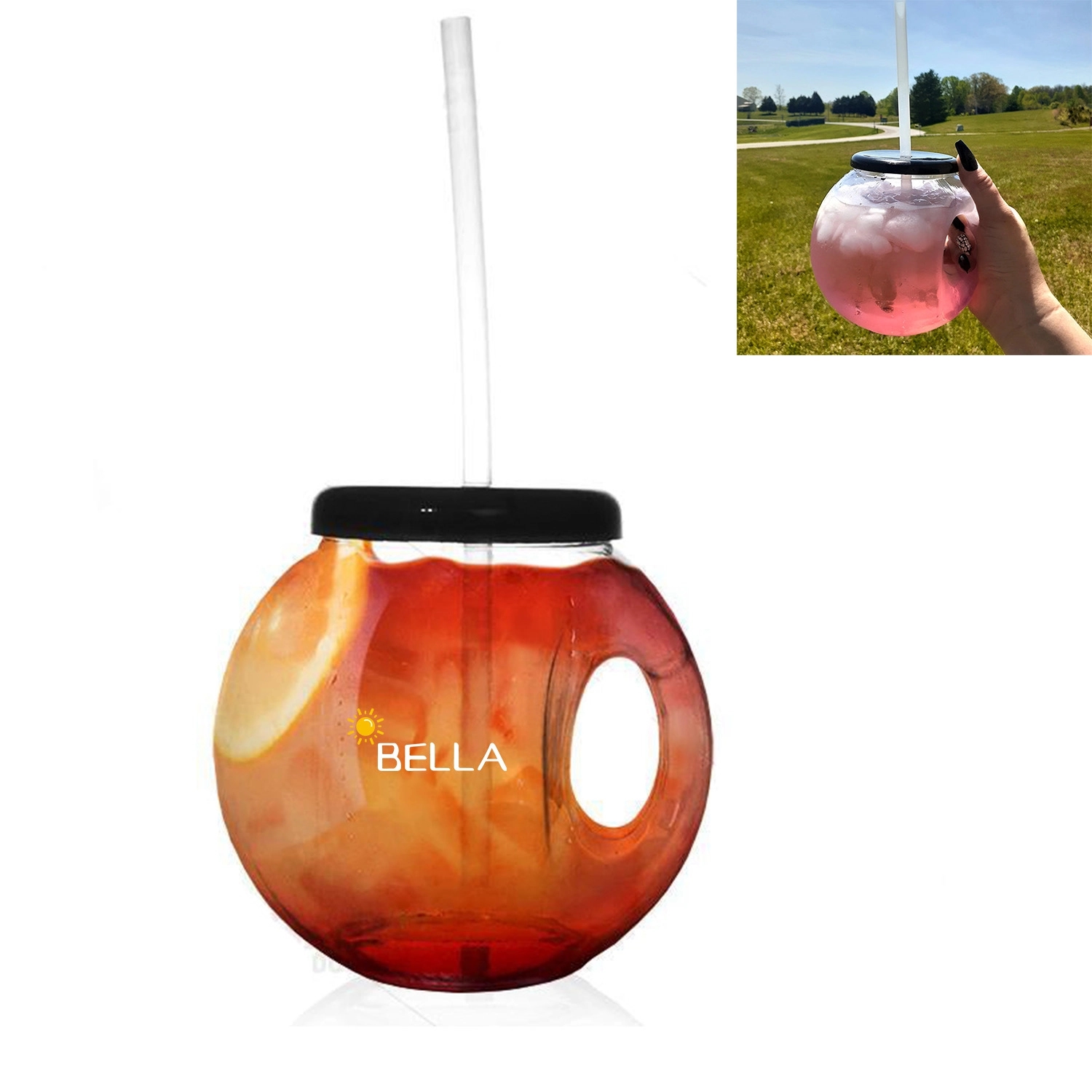 Fish Bowl Cocktail Handle- 56 Oz 2
