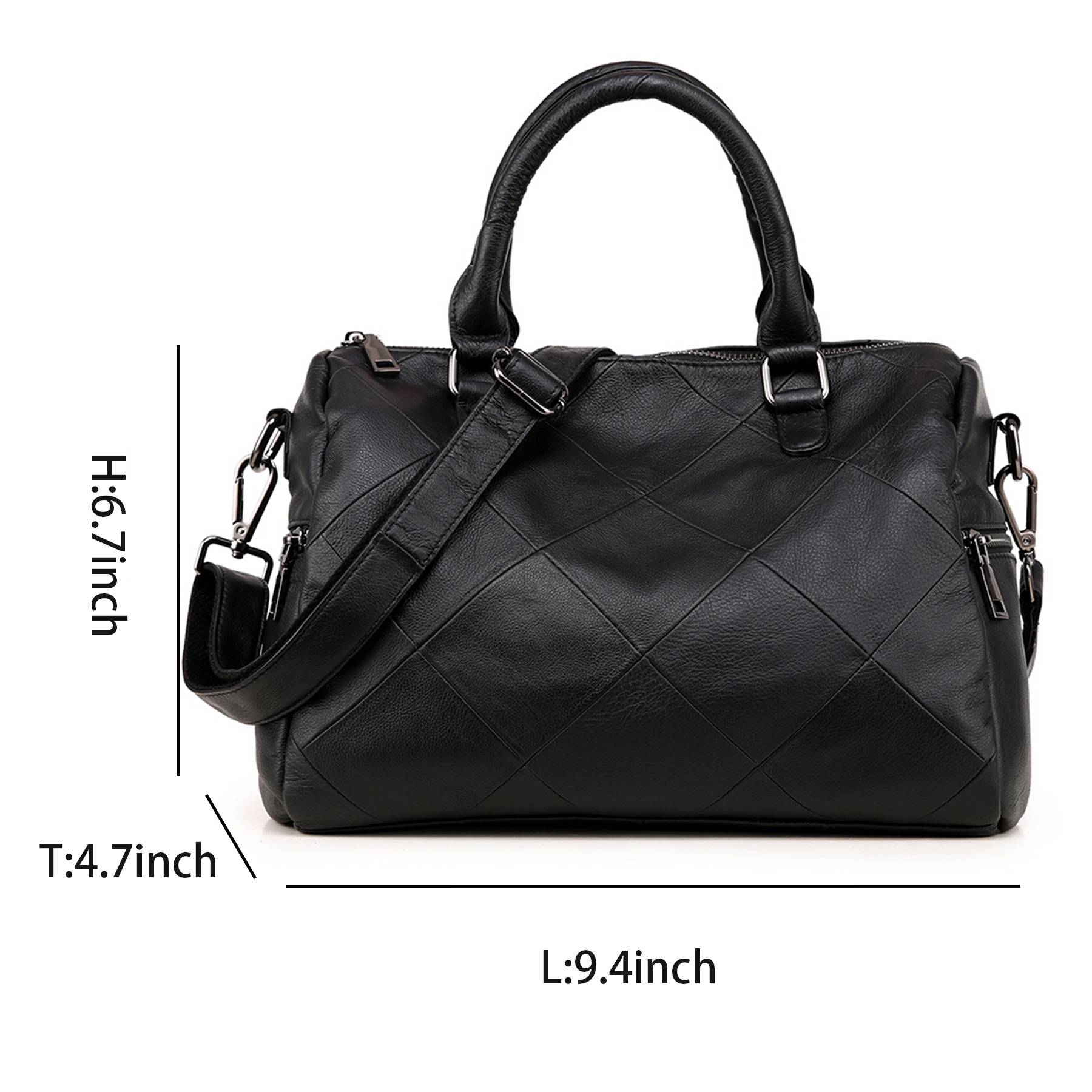 Genuine Leather Satchel Tote Bag for Women 6