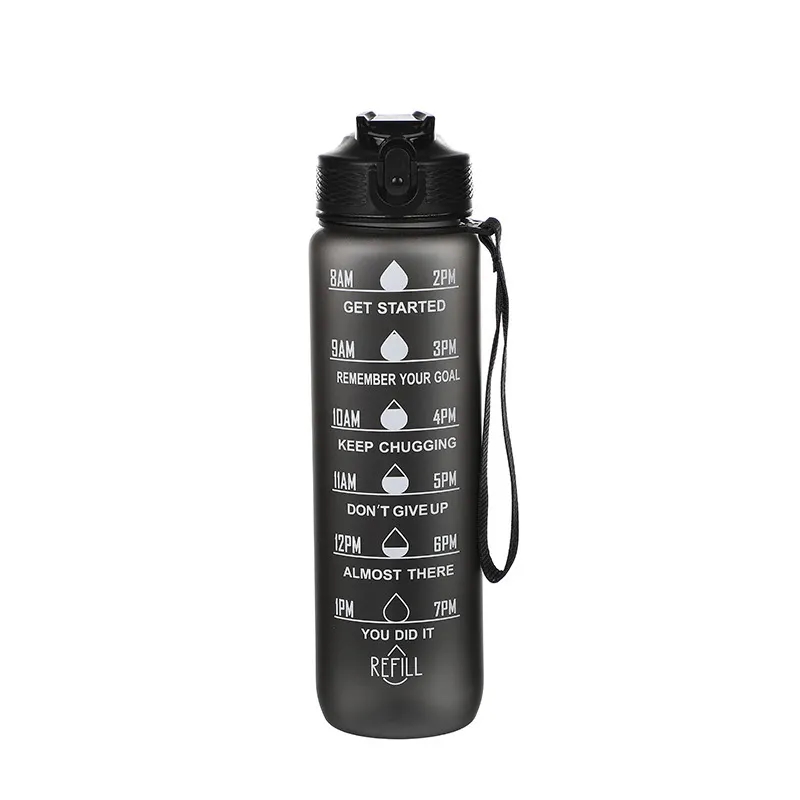 32 oz Gradient Color Water Bottle With Time Marker Straw Lid 7