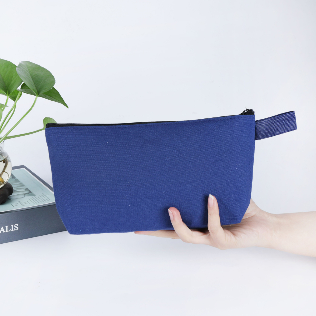 Cotton Canvas Zipper Pouch for Cosmetics and Travel 4