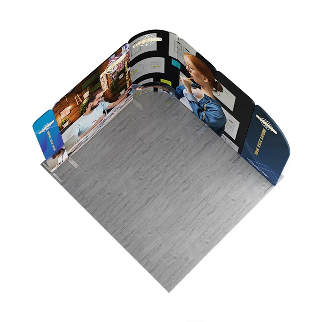 10ft Magnetic Modular Fabric Displays - L Shape Sloped 8