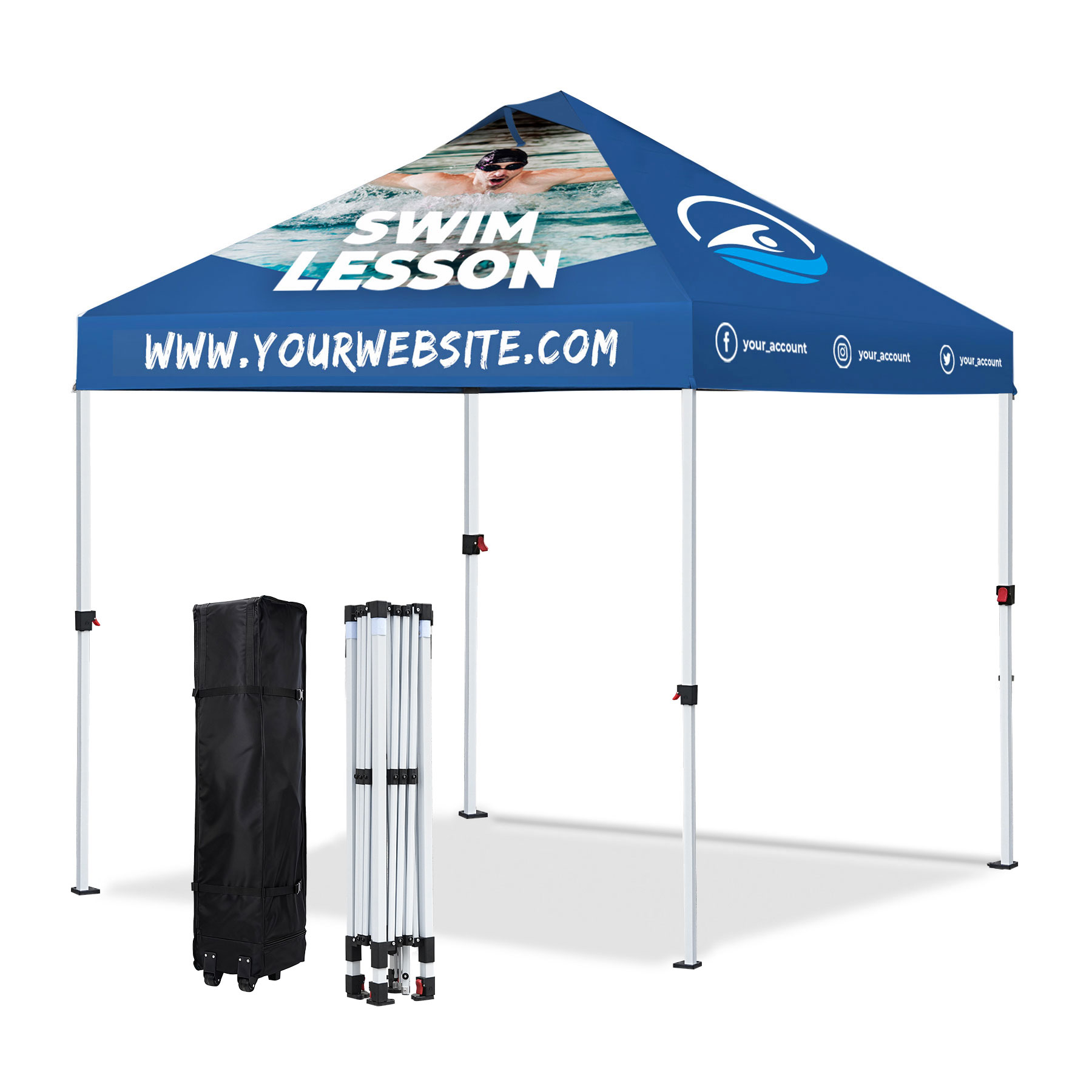 10'x10' Instant One-Push Custom Canopy Tent Kit w/Vented Top 2