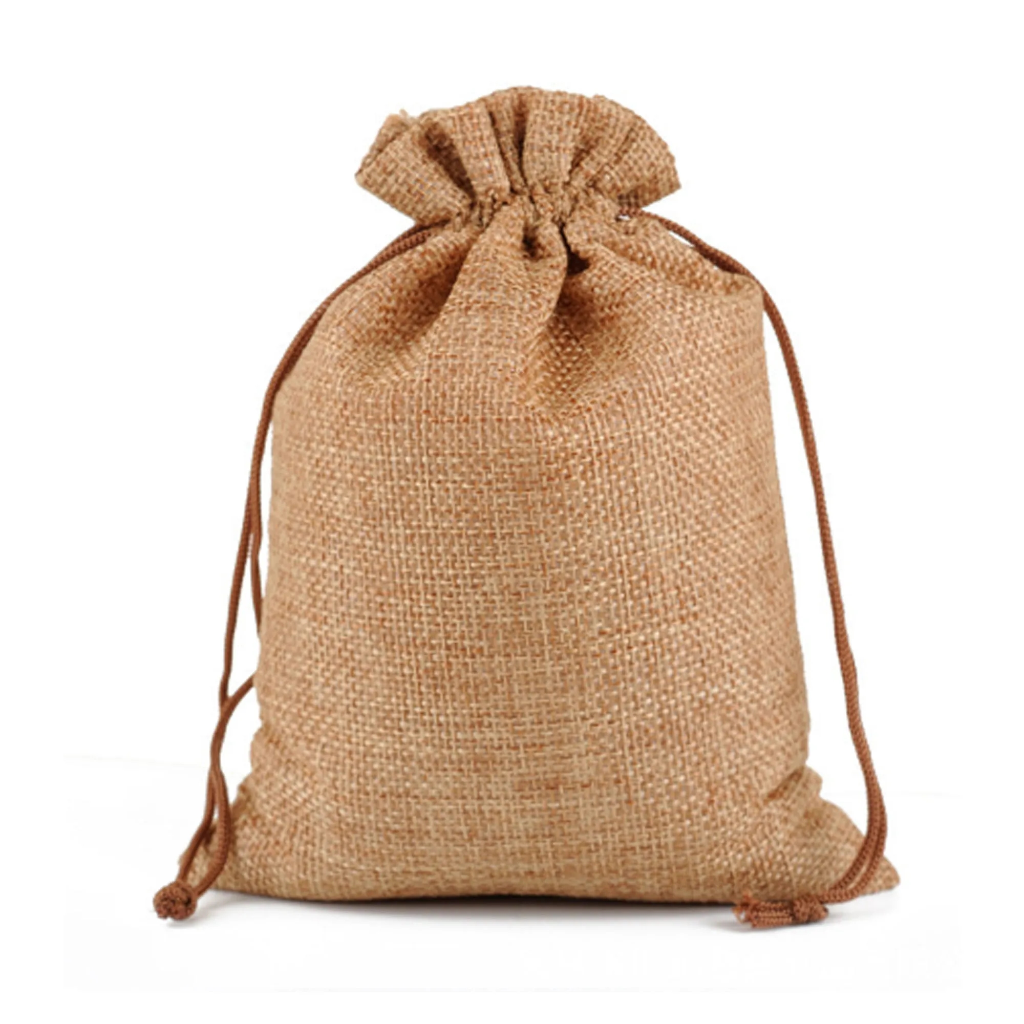 Medium Natural Burlap Pouches Jute Drawstring Bags 5" X 7" 3