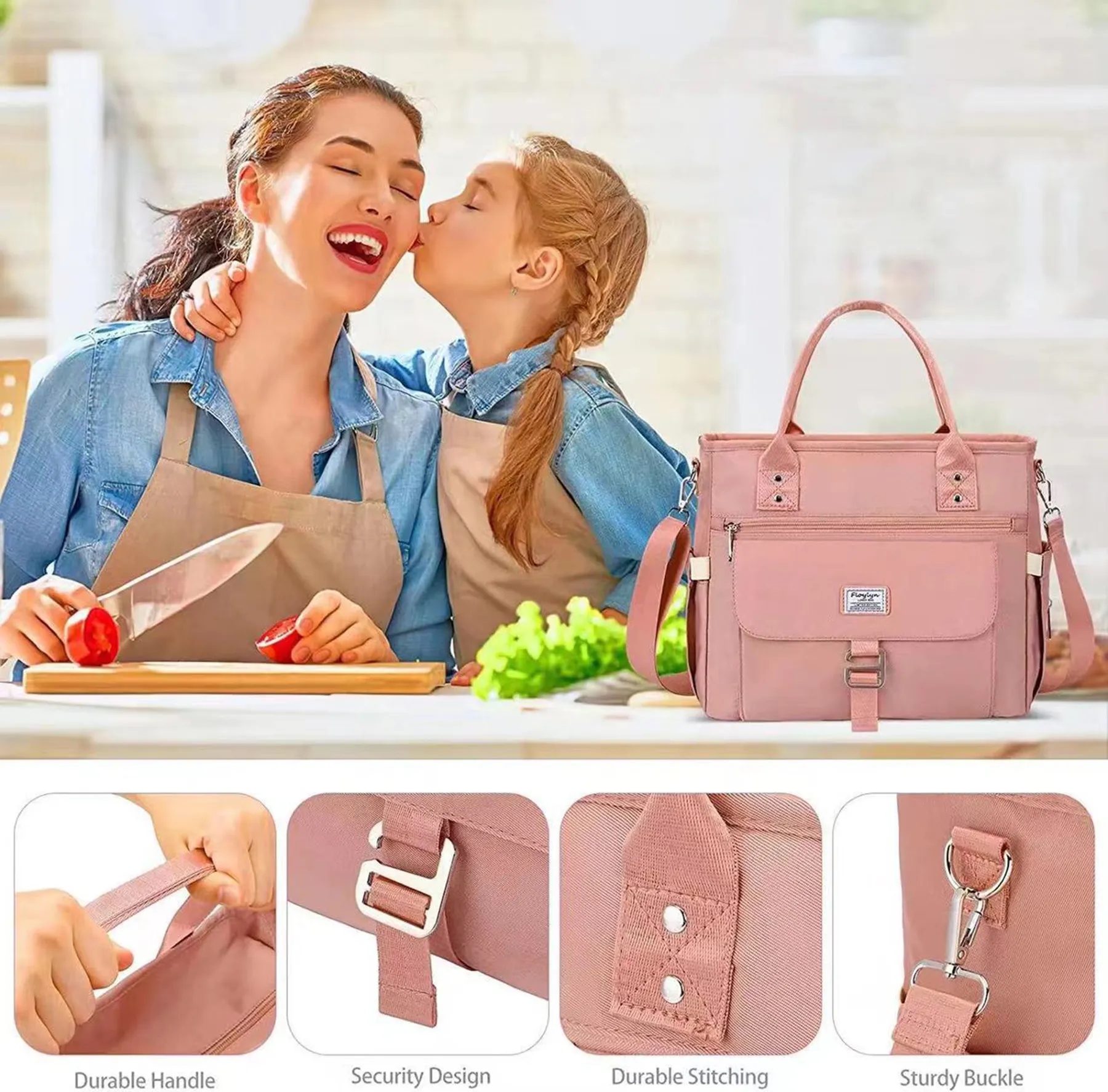 Large Lunch Tote Bag With Removable Shoulder 2