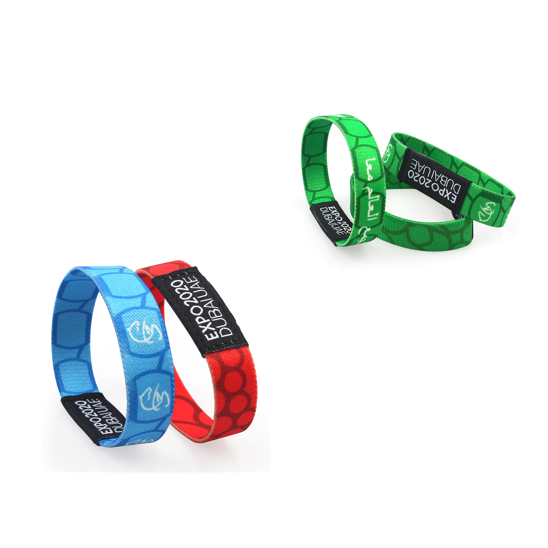 3/4" Sublimated Elastic Event Wristband With Woven Label 2