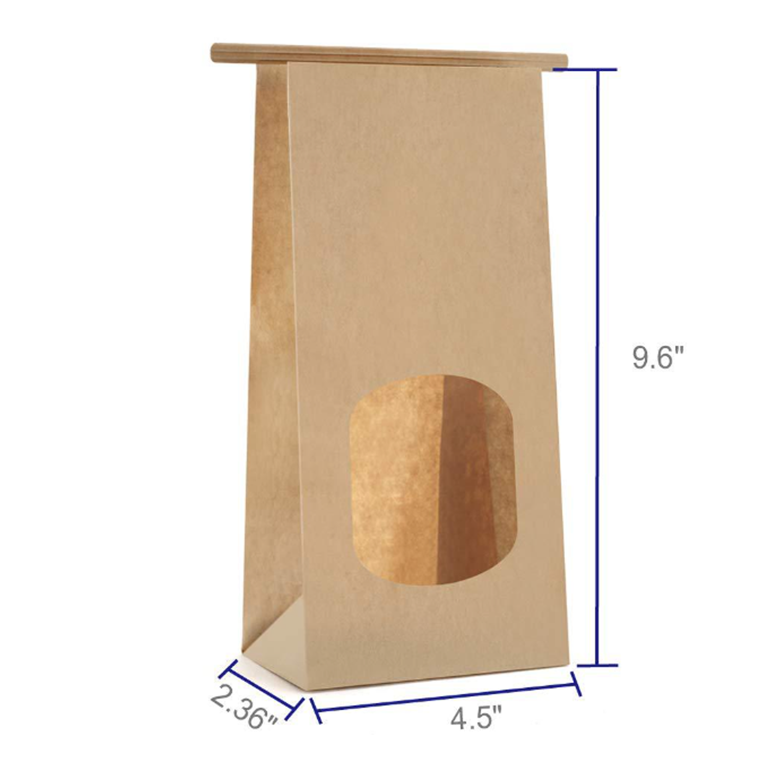 Window opening oil proof kraft paper food packaging bag 3