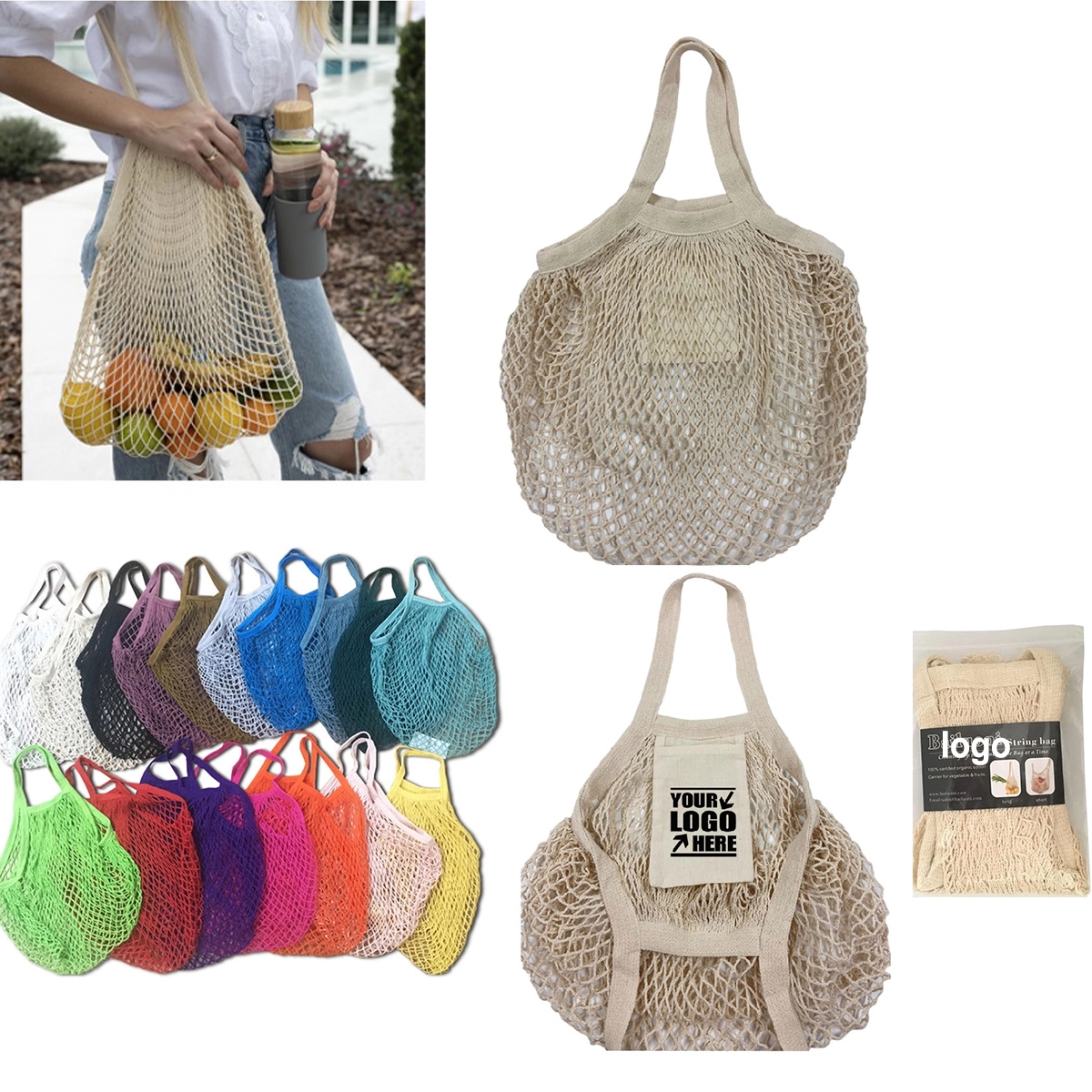 Mesh Tote Bag, custom tote bag with logo imprint 2