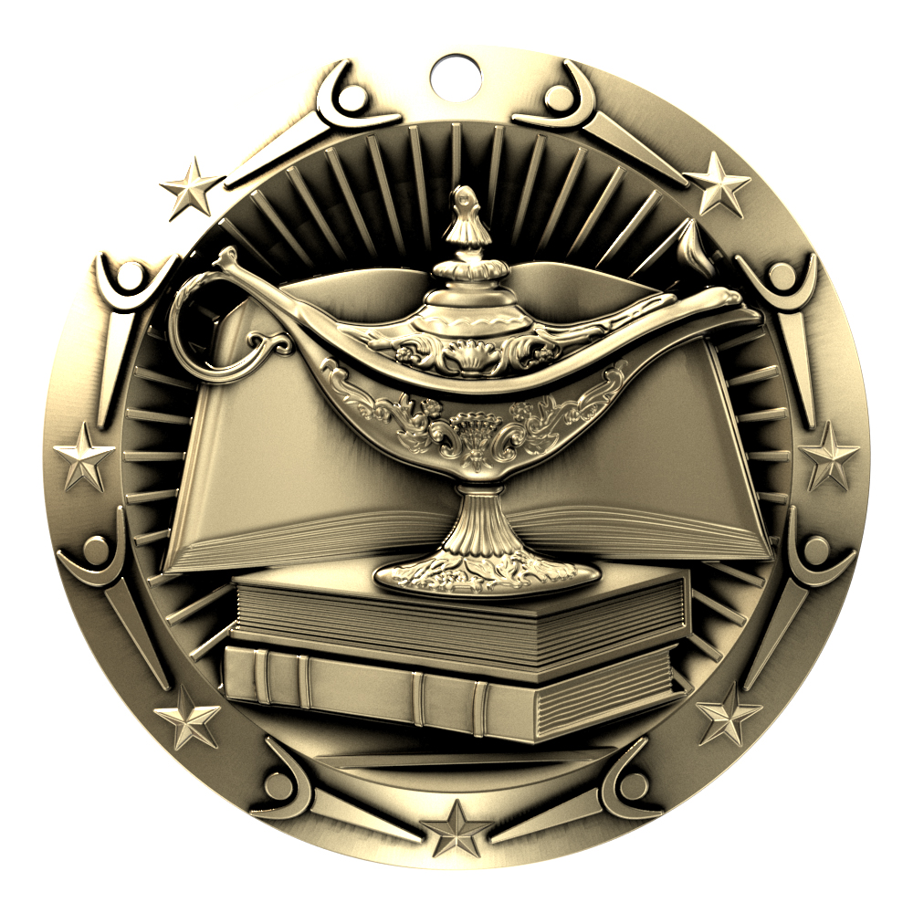 Book & Lamp World Class Medallion (3") 4