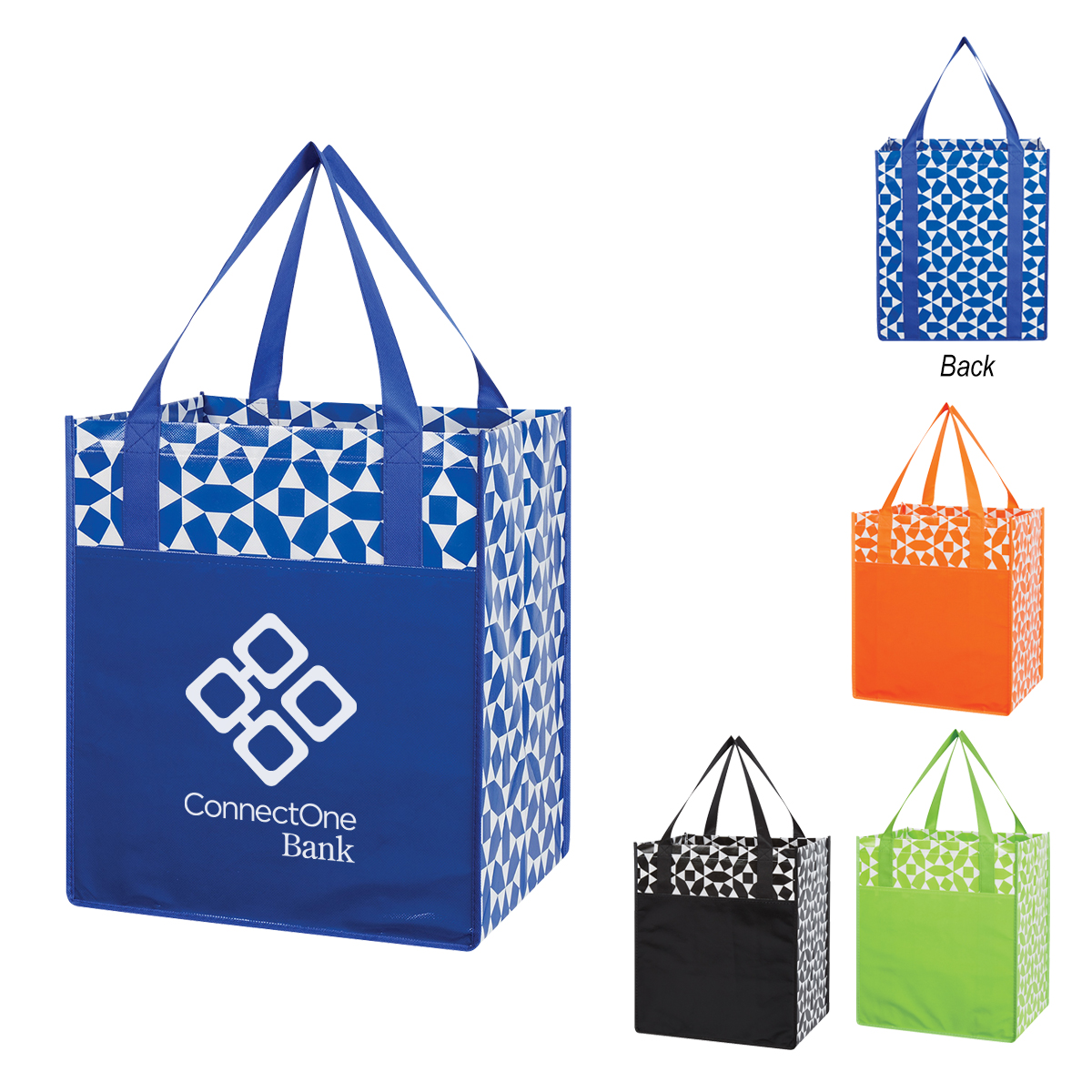 Non-Woven Geometric Shopping Tote Bag