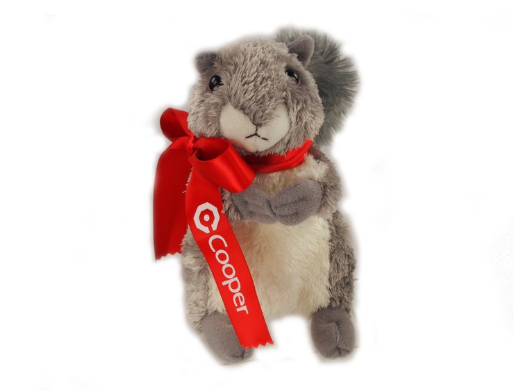 8" Nutty Squirrel with ribbon and one color imprint 2