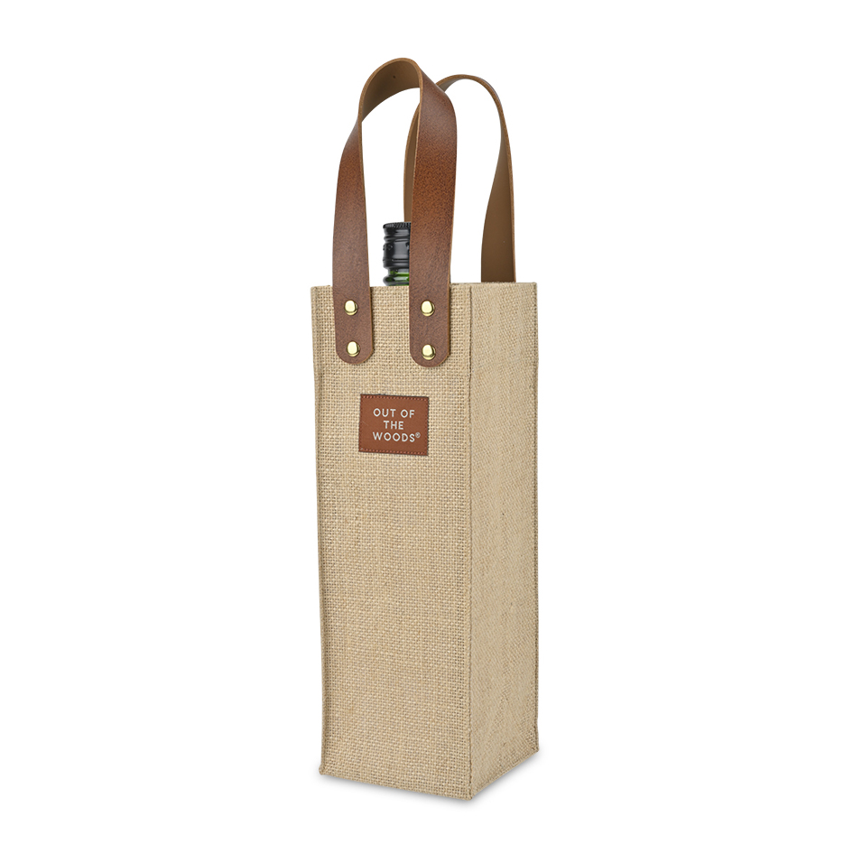 Out of the Woods® Jute Wine Tote, custom tote bag with logo imprint 14