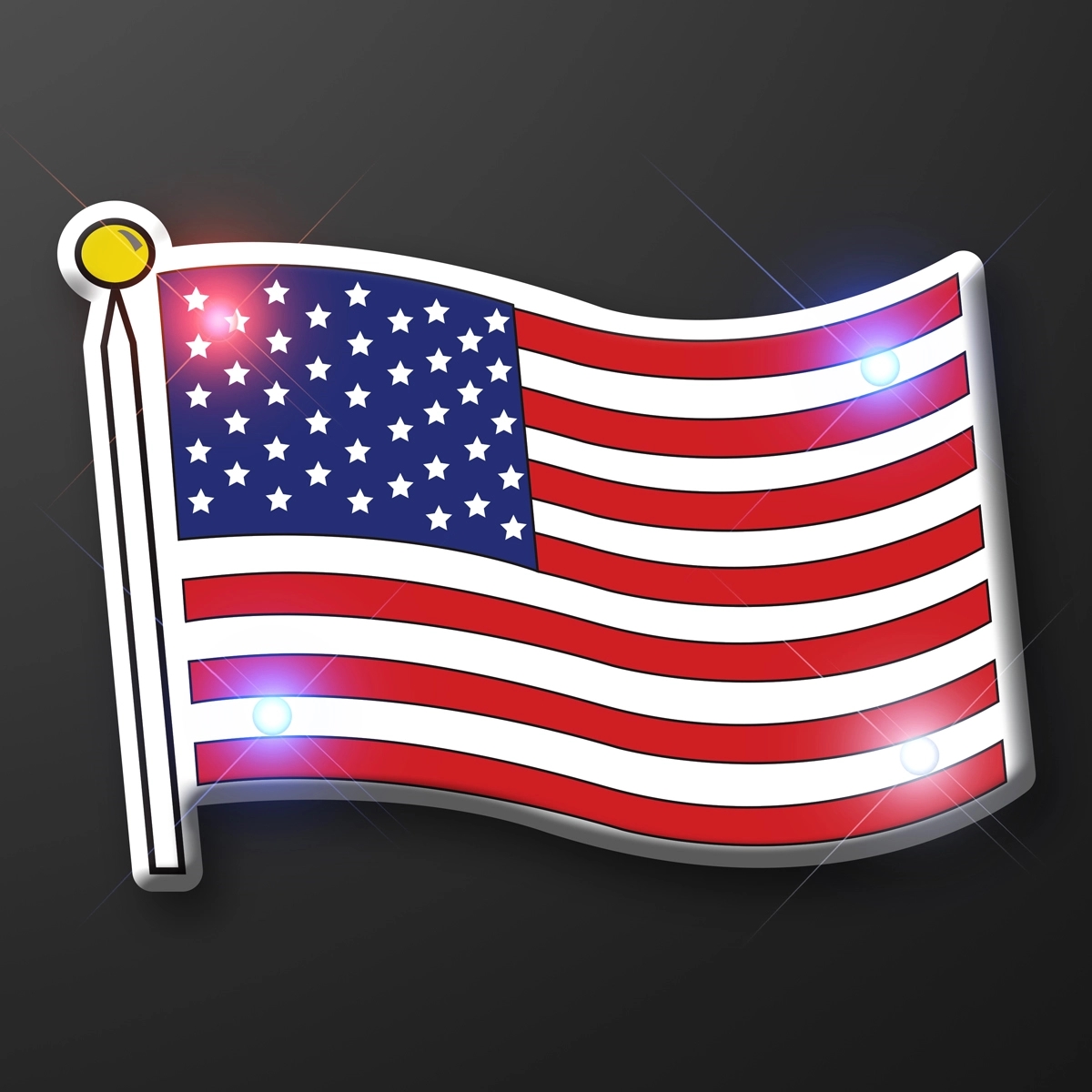 USA Flag flashing pin 2