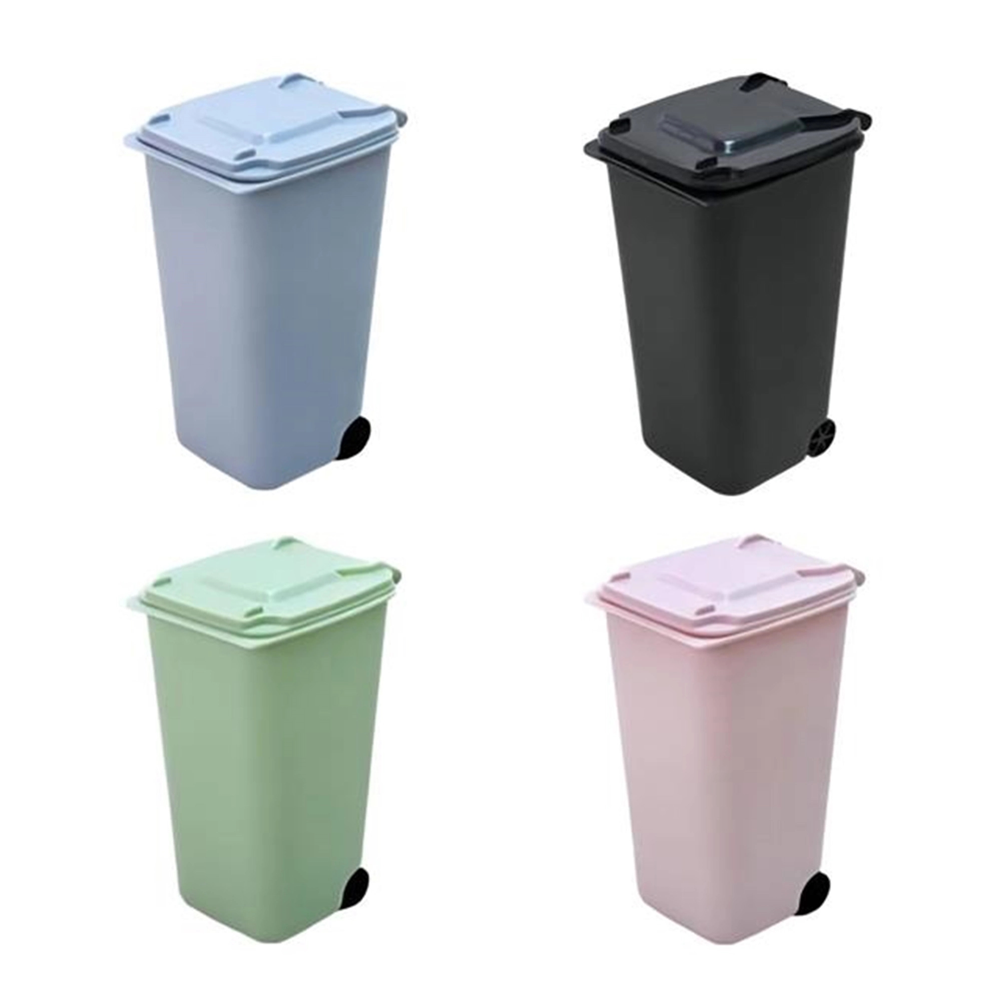 Mini Office Curbside Trash Can With Lid 3