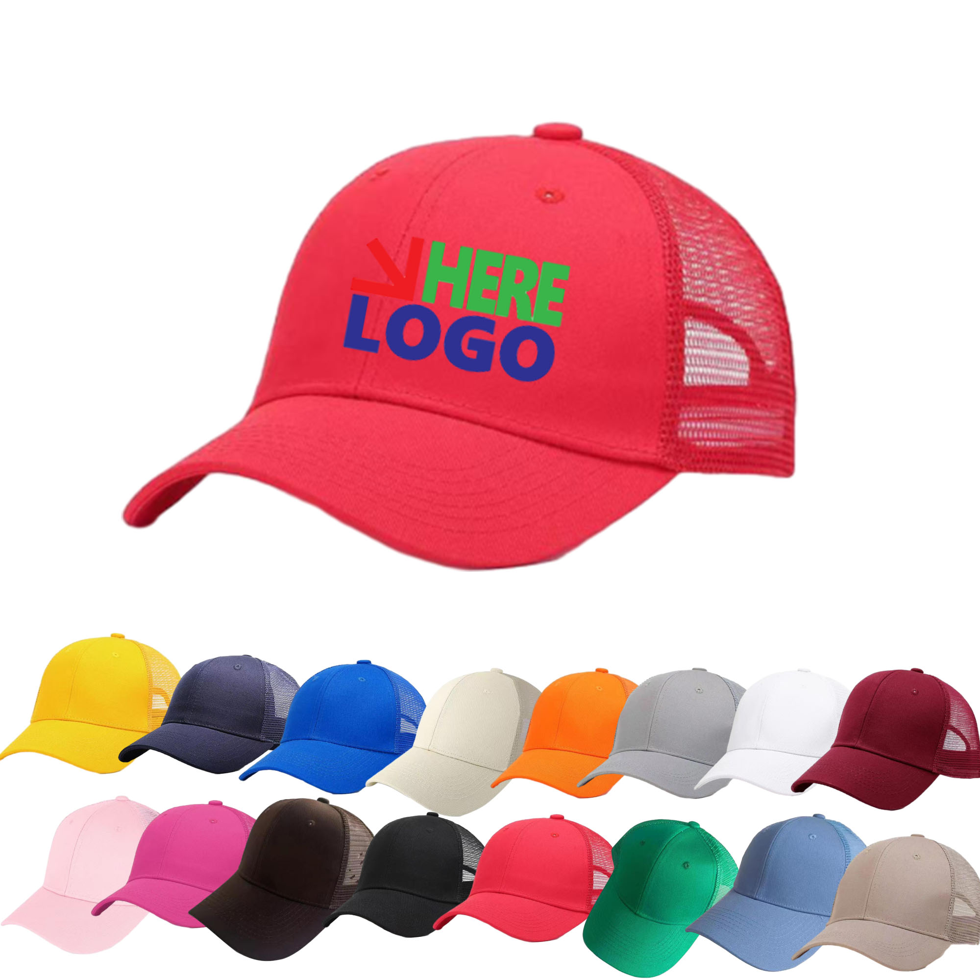 Customizable Solid Color Mesh Breathable Baseball Cap 2