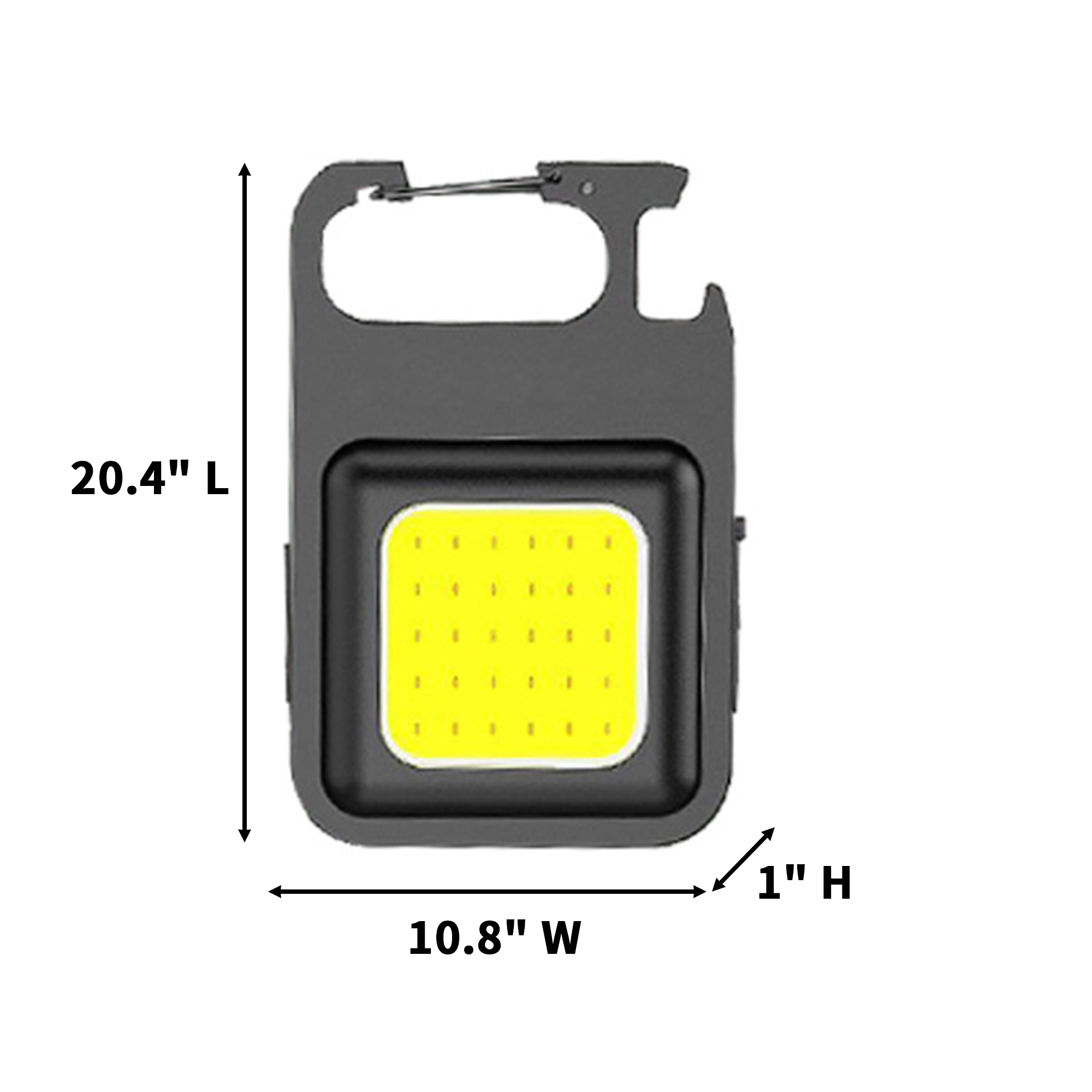 Rechargeable Keychain Cob Light With Carabiner 20.4" 3