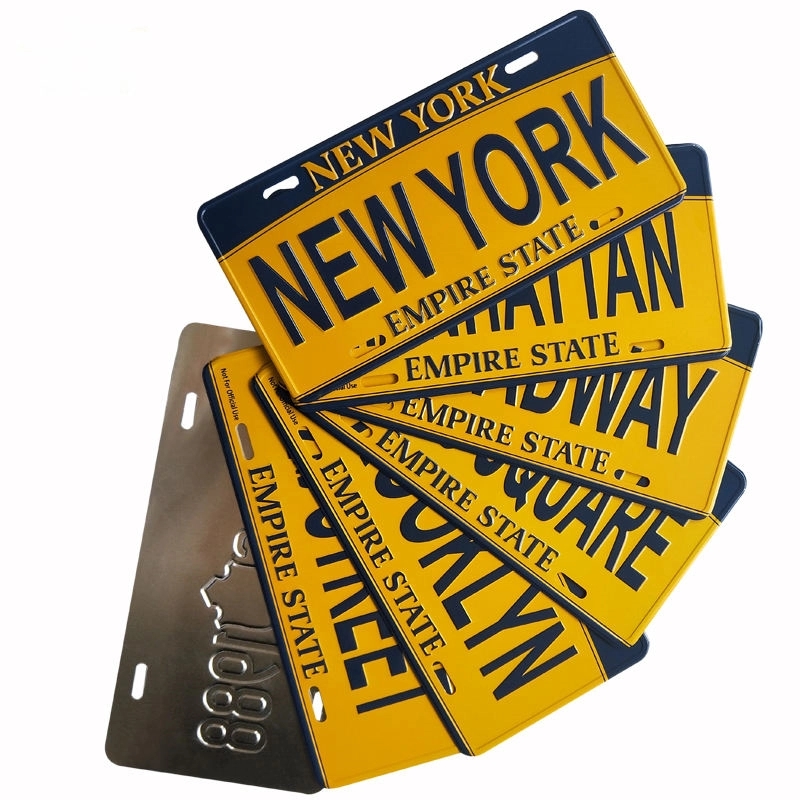 Silver Deluxe Embossed License Plate 4