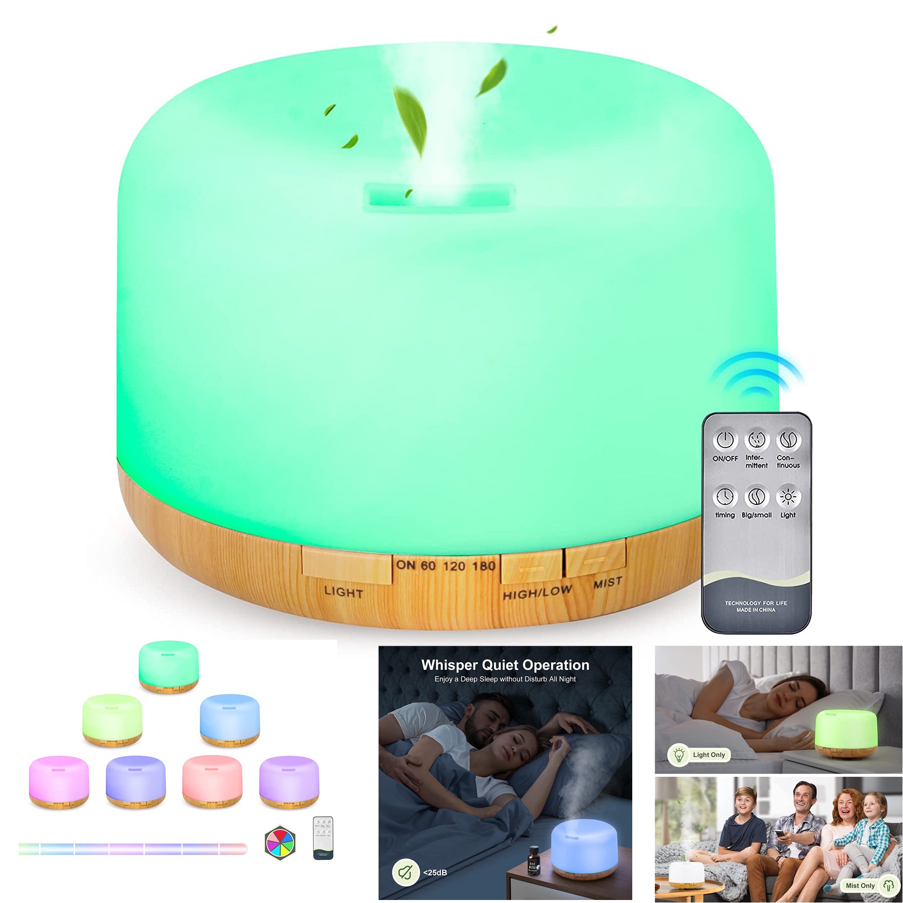 Lights Changing Essential Oil Air Mist Diffuser 2