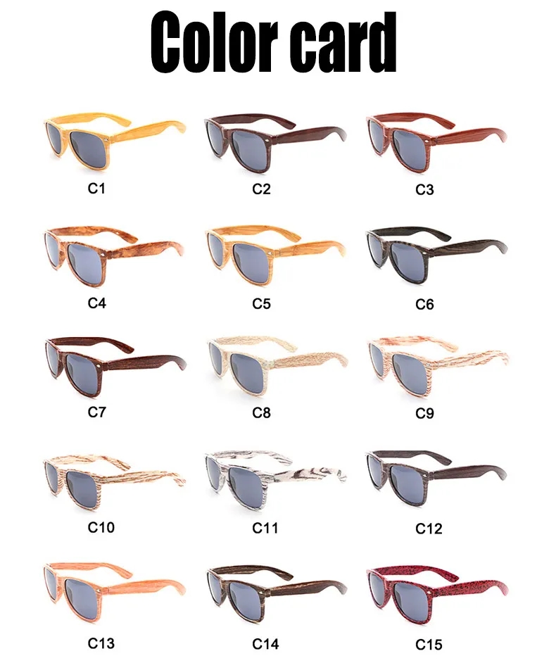 UV400 Wood Grain Sunglasses 3