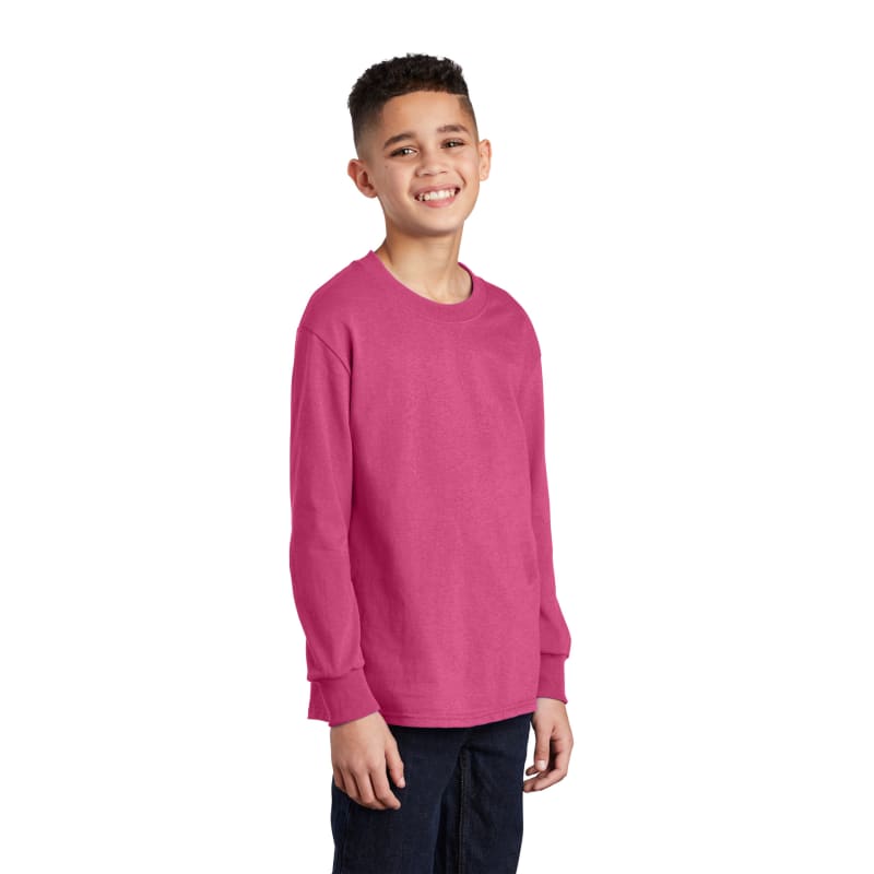 Port & Company Youth Long Sleeve Core Cotton Tee. 55